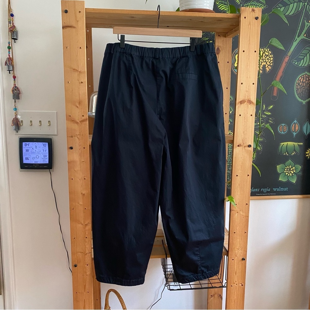Anthropologie Maeve Black Curve Poplin Barrel Leg Pants L - Picture 5 of 16